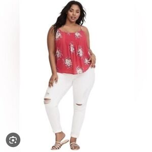 Torrid Sz 1 Red Floral Camisole Top